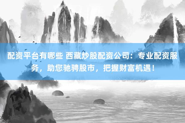 配资平台有哪些 西藏炒股配资公司：专业配资服务，助您驰骋股市，把握财富机遇！