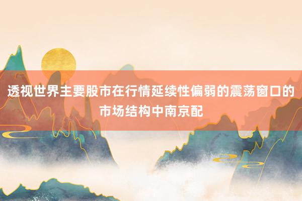 透视世界主要股市在行情延续性偏弱的震荡窗口的市场结构中南京配