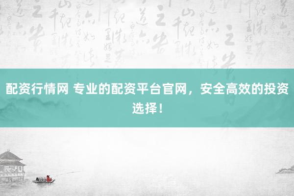 配资行情网 专业的配资平台官网，安全高效的投资选择！